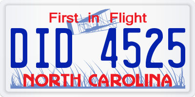 NC license plate DID4525