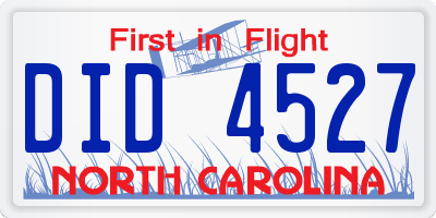 NC license plate DID4527
