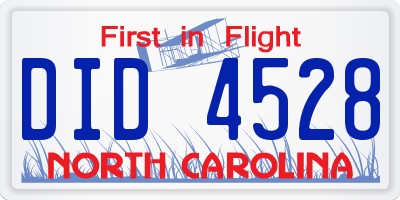 NC license plate DID4528