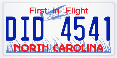 NC license plate DID4541