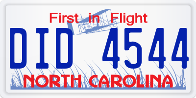 NC license plate DID4544