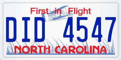 NC license plate DID4547