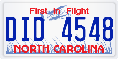 NC license plate DID4548