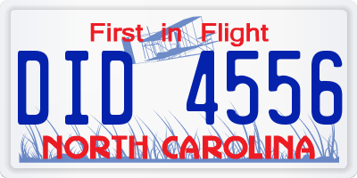 NC license plate DID4556