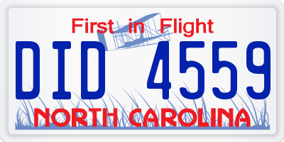 NC license plate DID4559