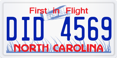 NC license plate DID4569
