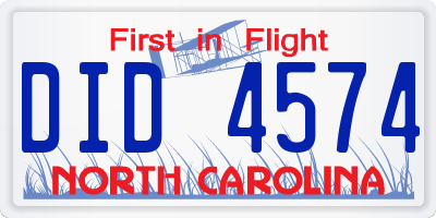 NC license plate DID4574