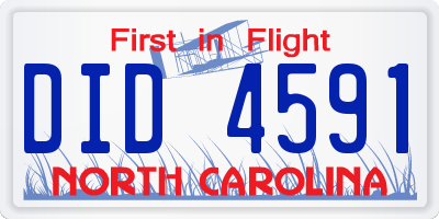 NC license plate DID4591