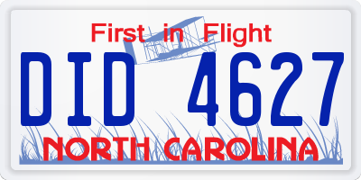 NC license plate DID4627