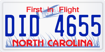 NC license plate DID4655