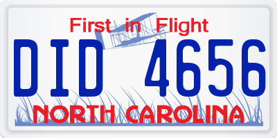 NC license plate DID4656