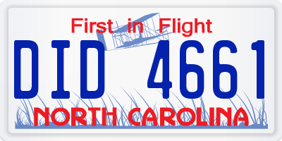 NC license plate DID4661