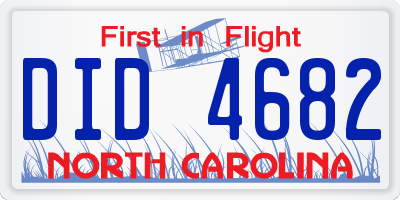 NC license plate DID4682
