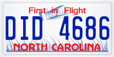 NC license plate DID4686