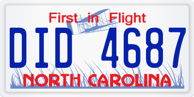 NC license plate DID4687