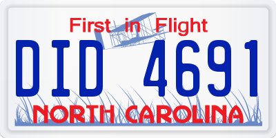 NC license plate DID4691