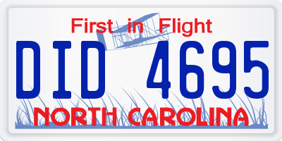 NC license plate DID4695