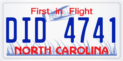 NC license plate DID4741