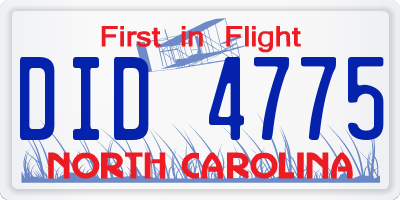 NC license plate DID4775