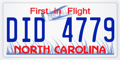 NC license plate DID4779