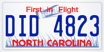 NC license plate DID4823