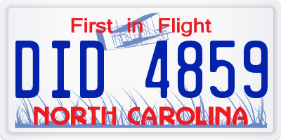 NC license plate DID4859