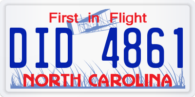 NC license plate DID4861