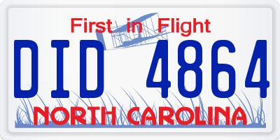 NC license plate DID4864