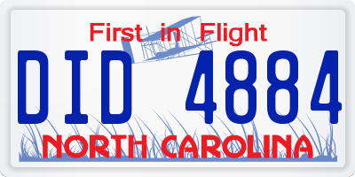 NC license plate DID4884