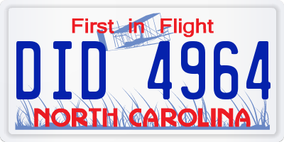 NC license plate DID4964