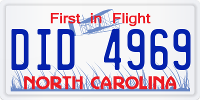 NC license plate DID4969