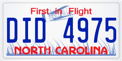 NC license plate DID4975