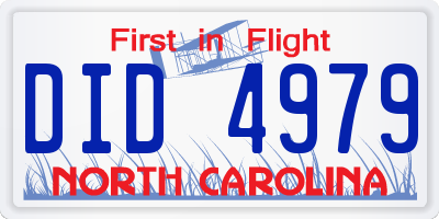 NC license plate DID4979