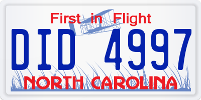NC license plate DID4997
