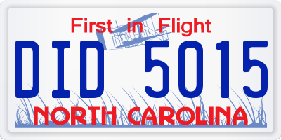 NC license plate DID5015