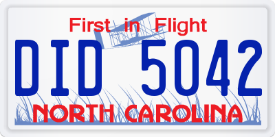 NC license plate DID5042