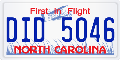 NC license plate DID5046
