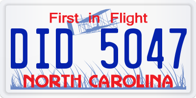 NC license plate DID5047