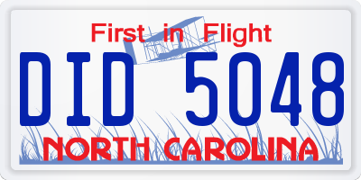 NC license plate DID5048