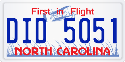 NC license plate DID5051