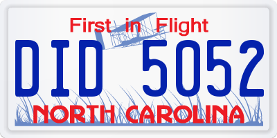 NC license plate DID5052