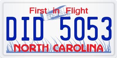 NC license plate DID5053