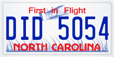 NC license plate DID5054