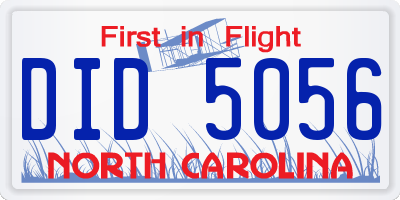 NC license plate DID5056