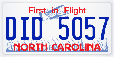 NC license plate DID5057