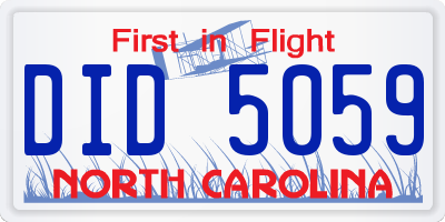 NC license plate DID5059