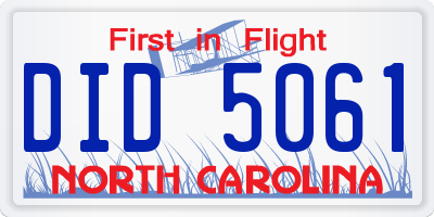 NC license plate DID5061
