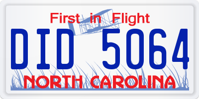 NC license plate DID5064