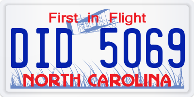 NC license plate DID5069