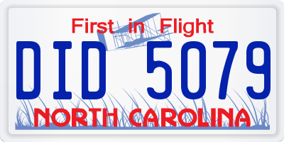 NC license plate DID5079